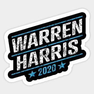 Elizabeth Warren and Kamala Harris on the one ticket? Dare to dream. Presidential race 2020 Distressed text Sticker